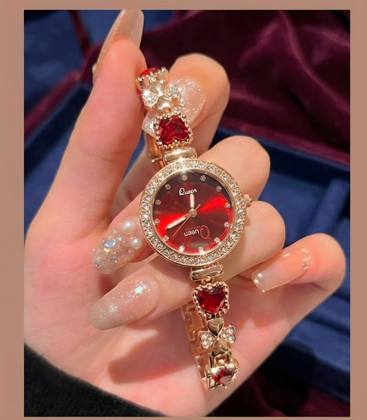 Women's Royal Red Crystal Jewelry Watch