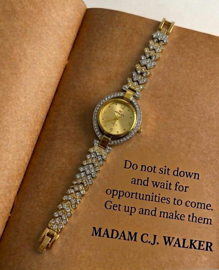 Two-Tone Oval Crystal Women's Watch